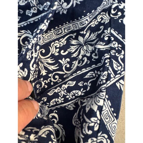 Karen Scott 20W Plus Navy White Geometric Floral Skort Cotton - Picture 4 of 6